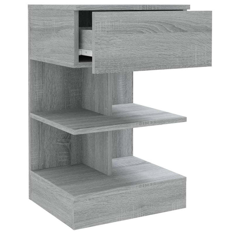 Bedside Cabinet Grey Sonoma 40x35x65 cm Engineered Wood