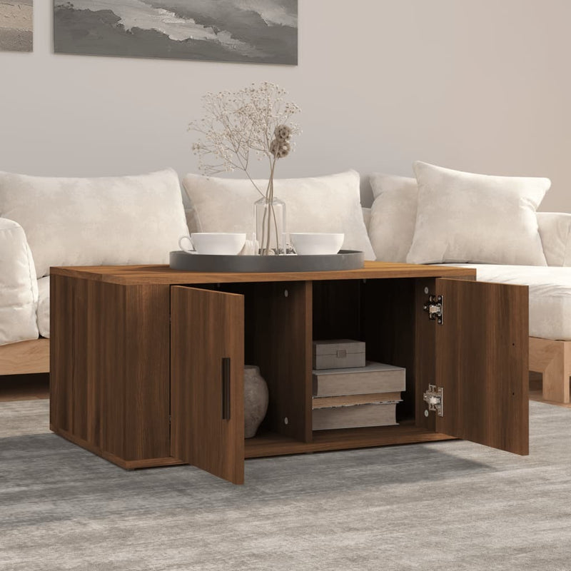 Coffee Table Brown Oak 80x50x36 cm Engineered Wood