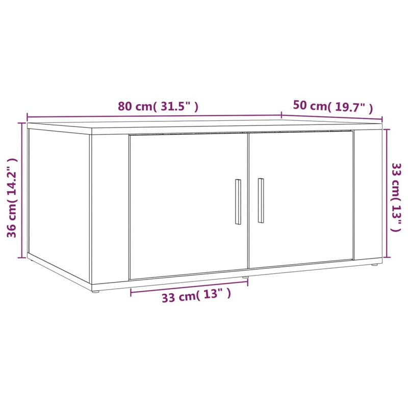 Coffee Table Brown Oak 80x50x36 cm Engineered Wood