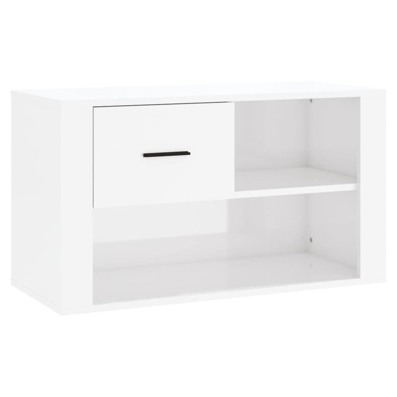 Shoe Cabinet High Gloss White 80x35x45 cm Engineered Wood