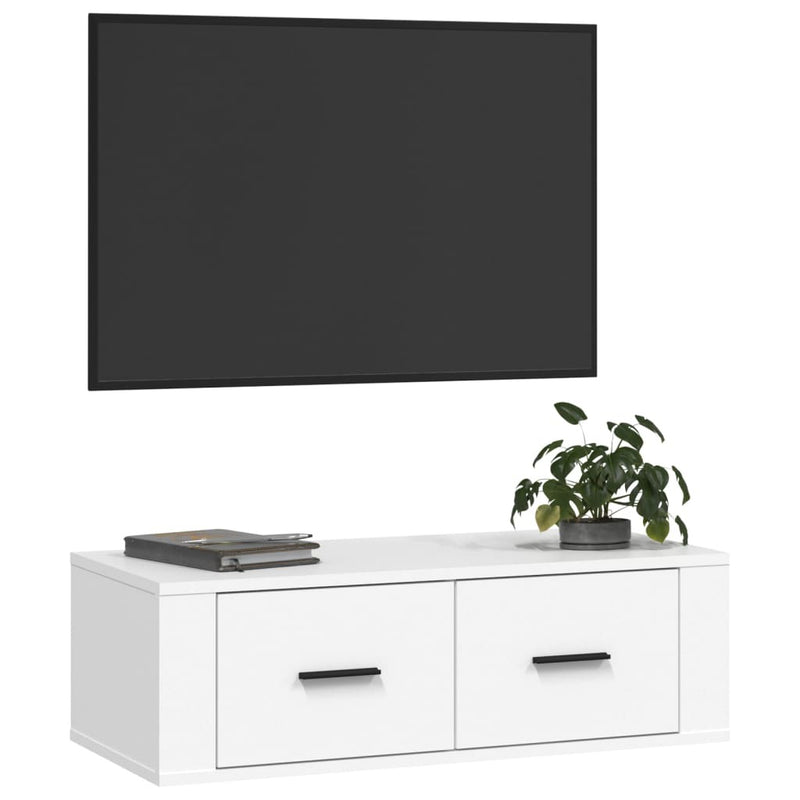 Hanging TV Cabinet White 80x36x25 cm Engineered Wood