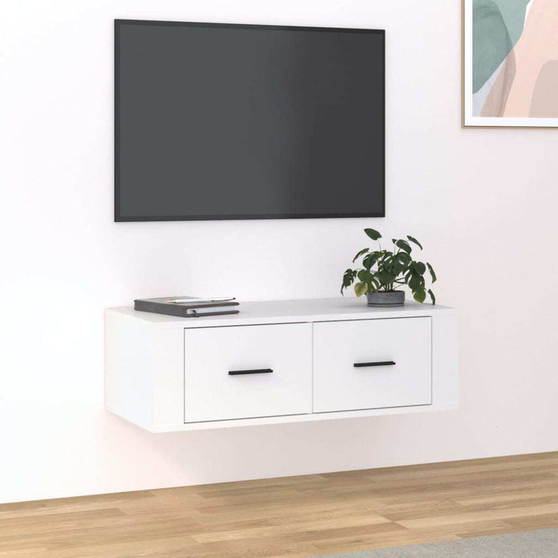 Hanging TV Cabinet White 80x36x25 cm Engineered Wood