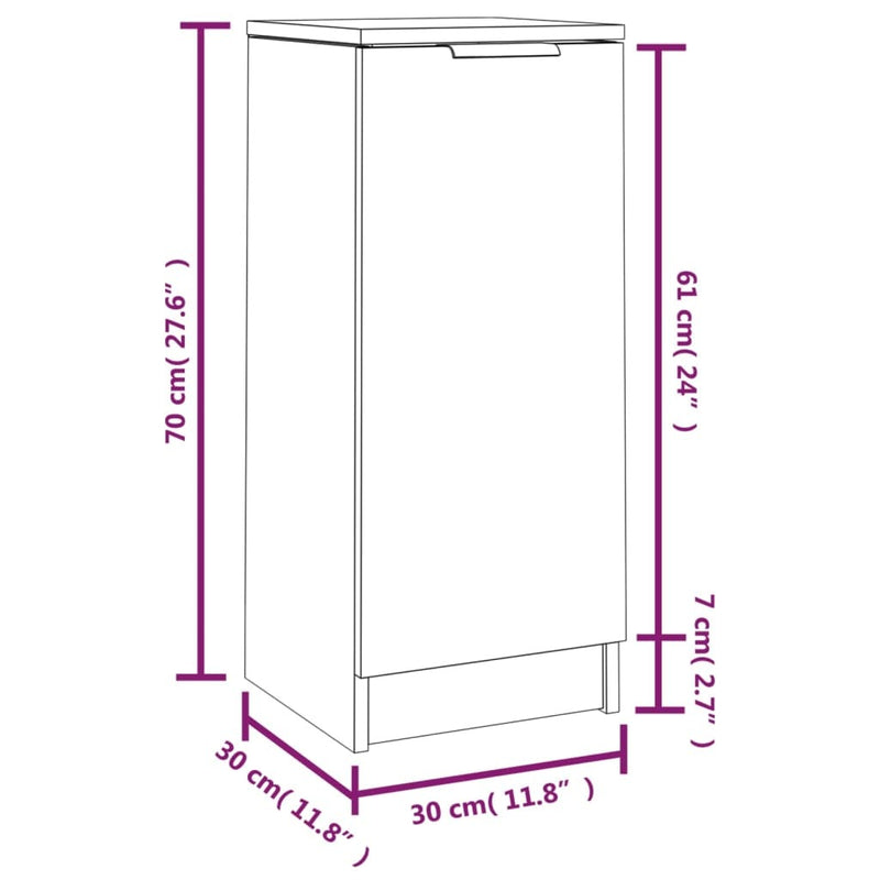 Sideboards 2 pcs Grey Sonoma 30x30x70 cm Engineered Wood