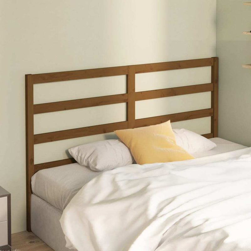 Bed Headboard Honey Brown 156x4x100 cm Solid Wood Pine