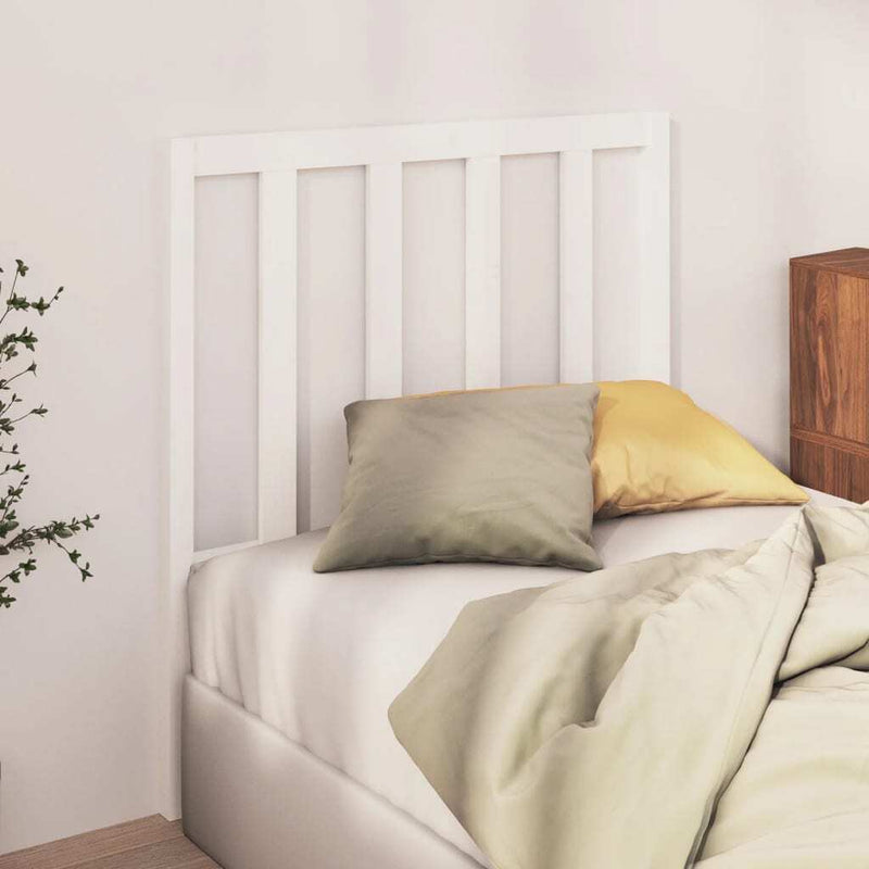 Bed Headboard White 106x4x100 cm Solid Wood Pine