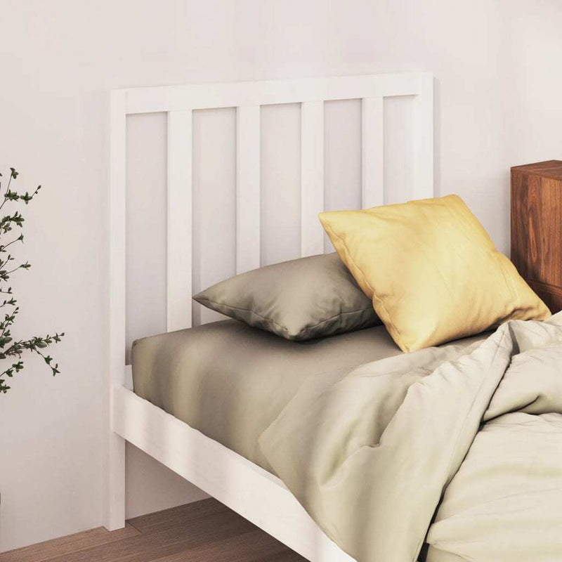 Bed Headboard White 106x4x100 cm Solid Wood Pine