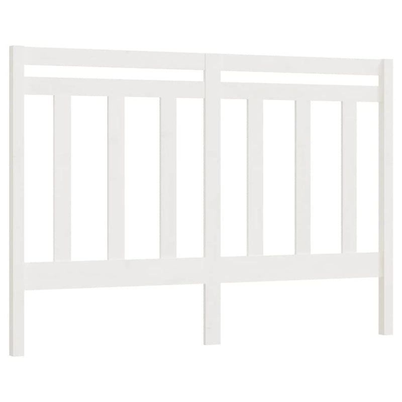 Bed Headboard White 126x4x100 cm Solid Wood Pine