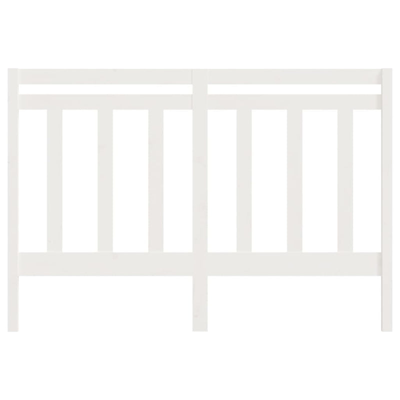 Bed Headboard White 126x4x100 cm Solid Wood Pine