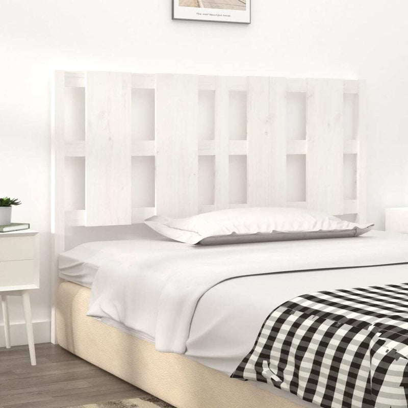 Bed Headboard White 145.5x4x100 cm Solid Wood Pine