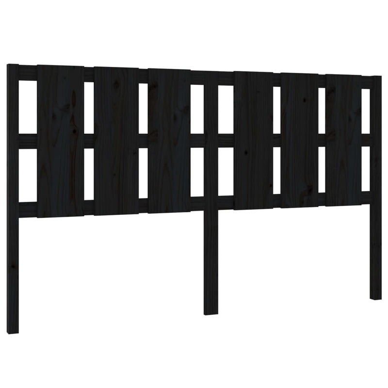 Bed Headboard Black 165.5x4x100 cm Solid Wood Pine