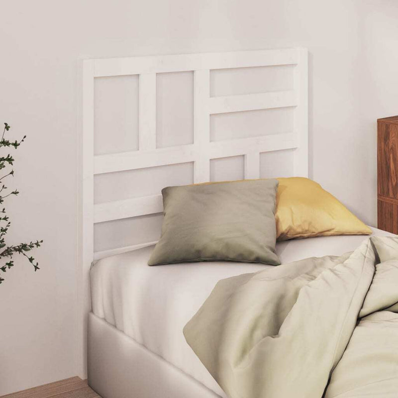 Bed Headboard White 81x4x104 cm Solid Wood Pine