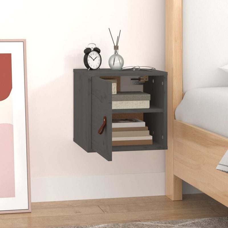 Wall Cabinet Grey 31.5x30x30 cm Solid Wood Pine