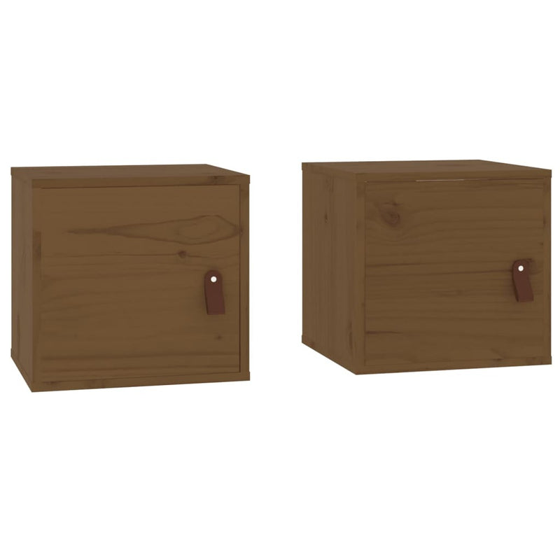 Wall Cabinets 2 pcs Honey Brown 31.5x30x30 cm Solid Wood Pine