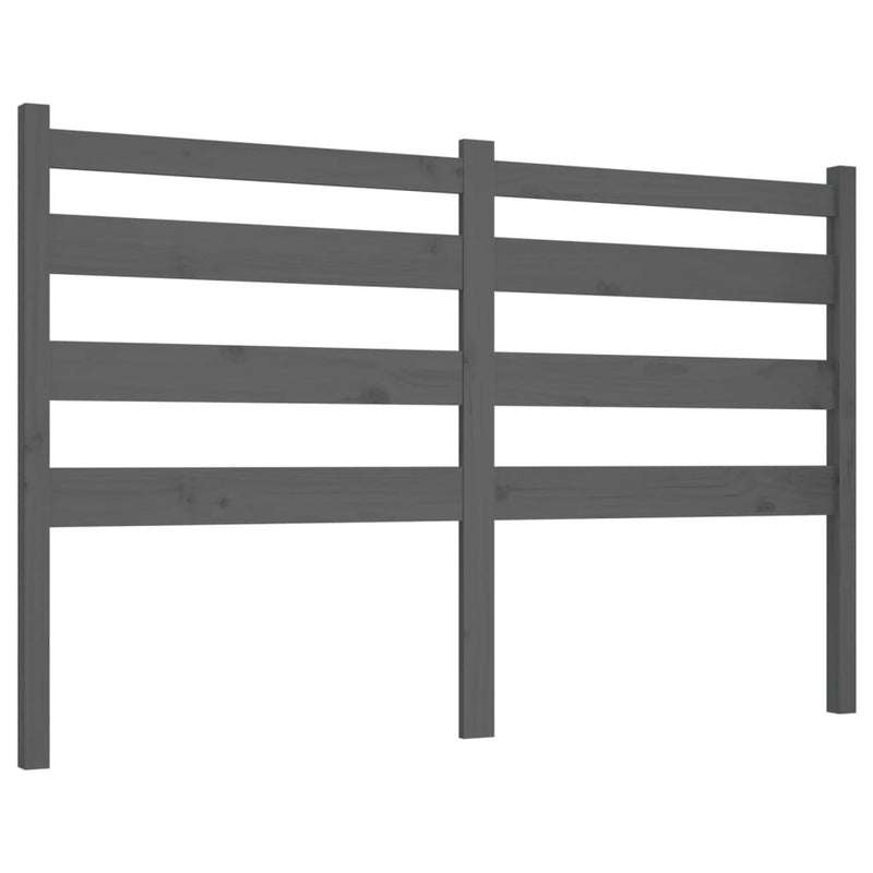 Bed Headboard Grey 146x4x100 cm Solid Wood Pine