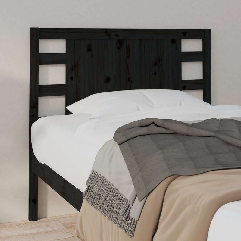 Headboard Black 96x4x100 cm Solid Wood Pine