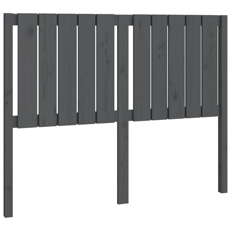 Bed Headboard Grey 125.5x4x100 cm Solid Wood Pine