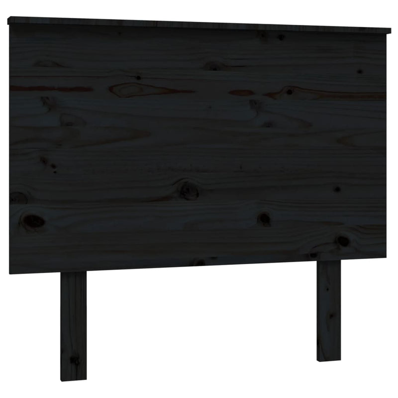 Bed Headboard Black 94x6x82.5 cm Solid Wood Pine