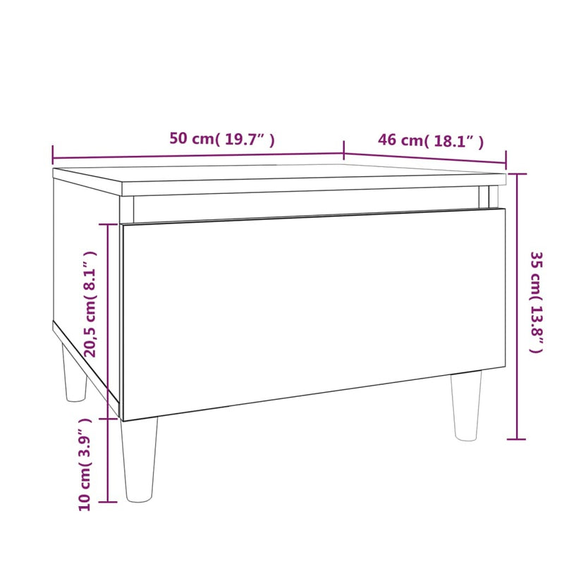 Side Table Concrete Grey 50x46x35 cm Engineered Wood