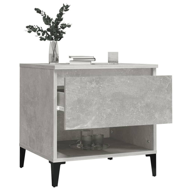 Side Table Concrete Grey 50x46x50 cm Engineered Wood