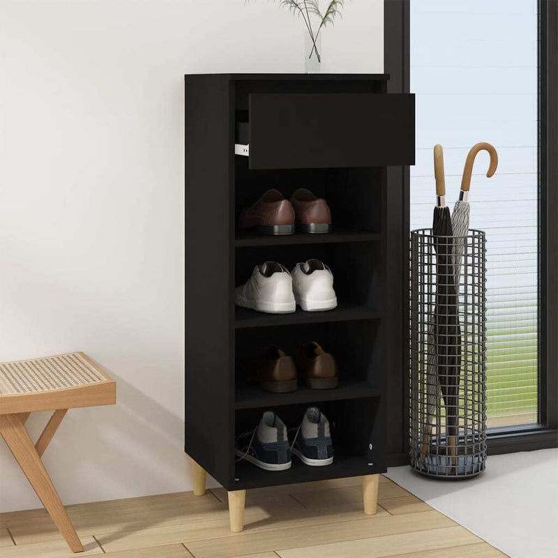 Shoe Cabinet Black 40x36x105 cm Engineered Wood