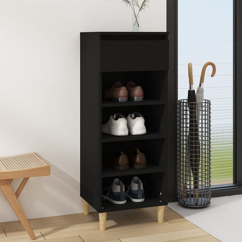 Shoe Cabinet Black 40x36x105 cm Engineered Wood