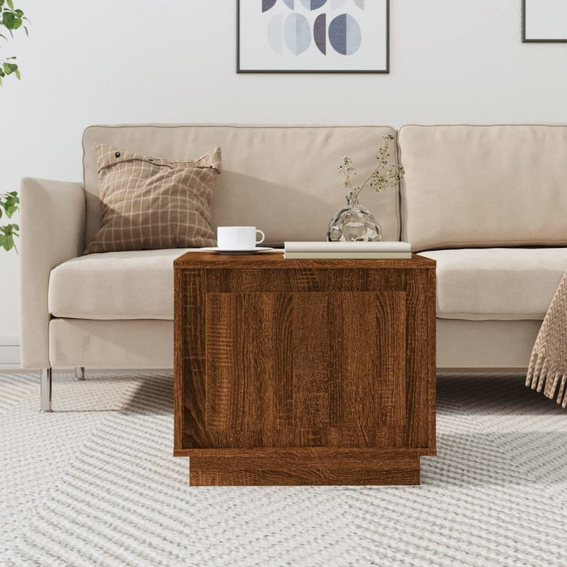 Coffee Table Brown Oak 51x50x44 cm Engineered Wood