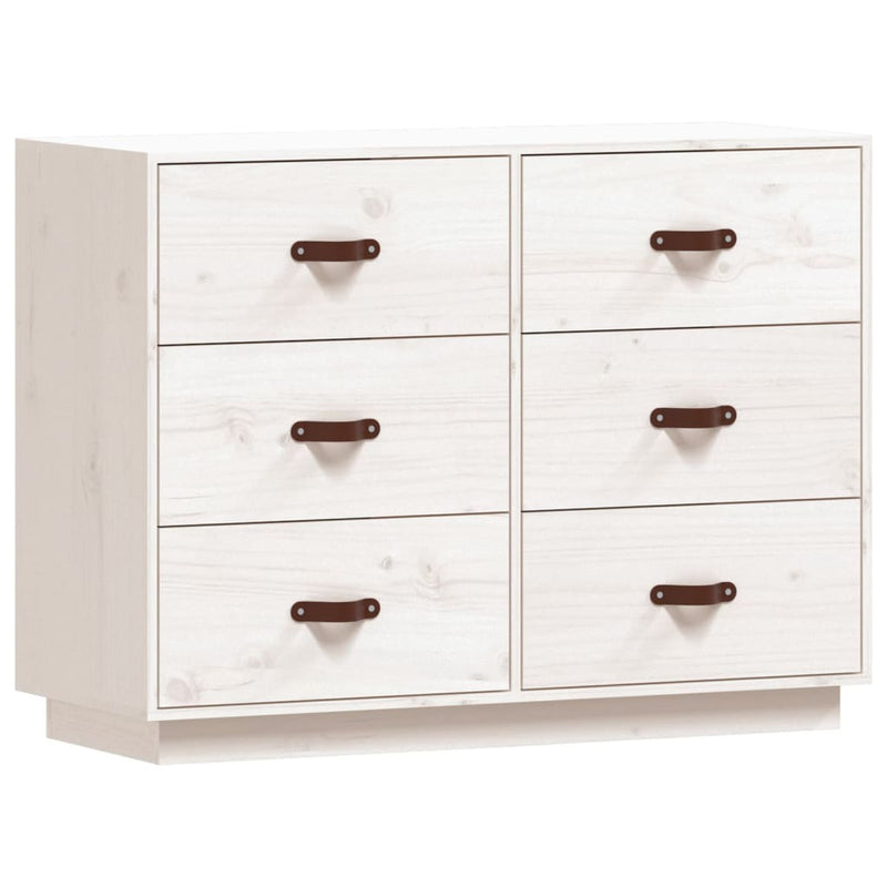 Sideboard White 100x40x75 cm Solid Wood Pine