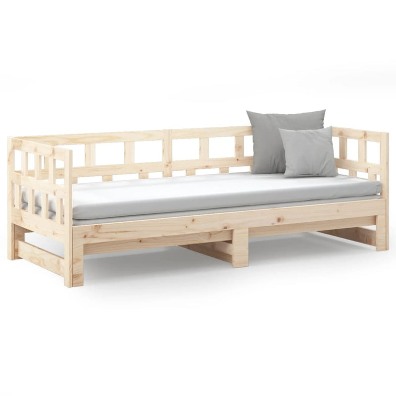 Pull-out Day Bed without Mattress Solid Wood Pine 2x(90x200) cm