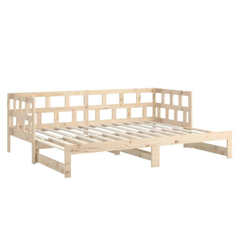 Pull-out Day Bed without Mattress Solid Wood Pine 2x(90x200) cm