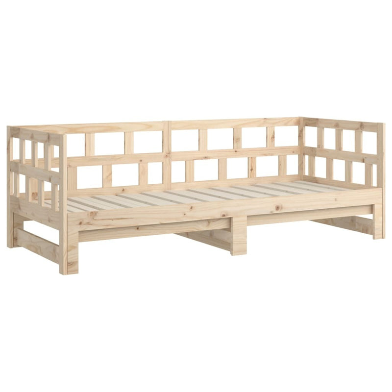 Pull-out Day Bed without Mattress Solid Wood Pine 2x(90x200) cm