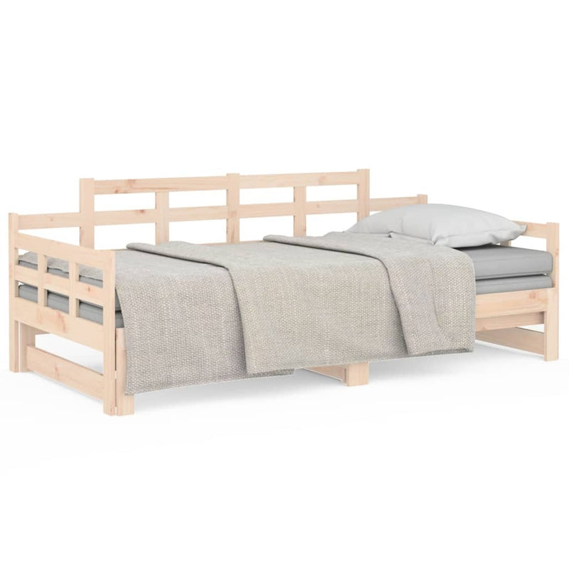 Pull-out Day Bed without Mattress Solid Wood Pine 2x cm