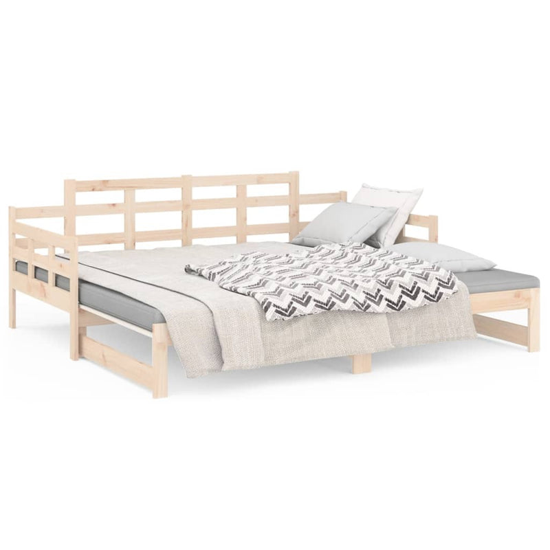 Pull-out Day Bed without Mattress Solid Wood Pine 2x cm