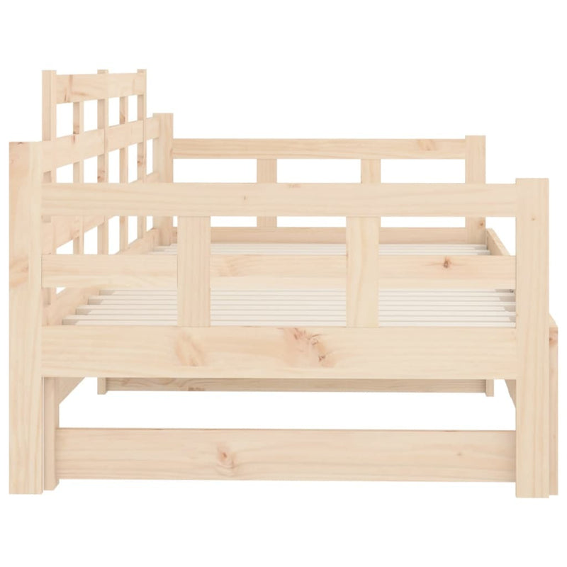 Pull-out Day Bed without Mattress Solid Wood Pine 2x cm