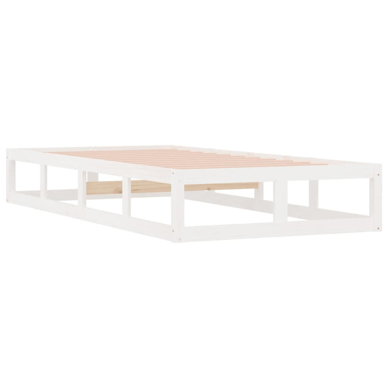 Bed Frame without Mattress White 100x200 cm Solid Wood