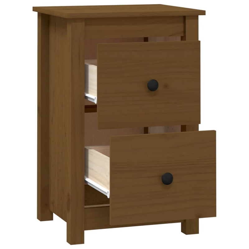 Bedside Cabinet Honey Brown 40x35x61.5 cm Solid Wood Pine