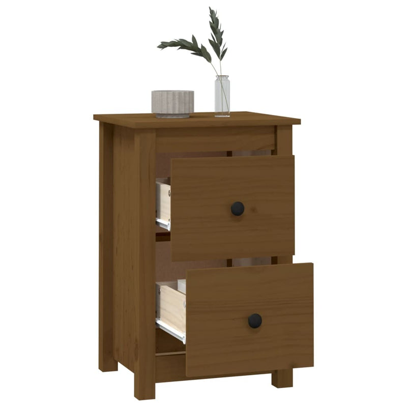 Bedside Cabinet Honey Brown 40x35x61.5 cm Solid Wood Pine