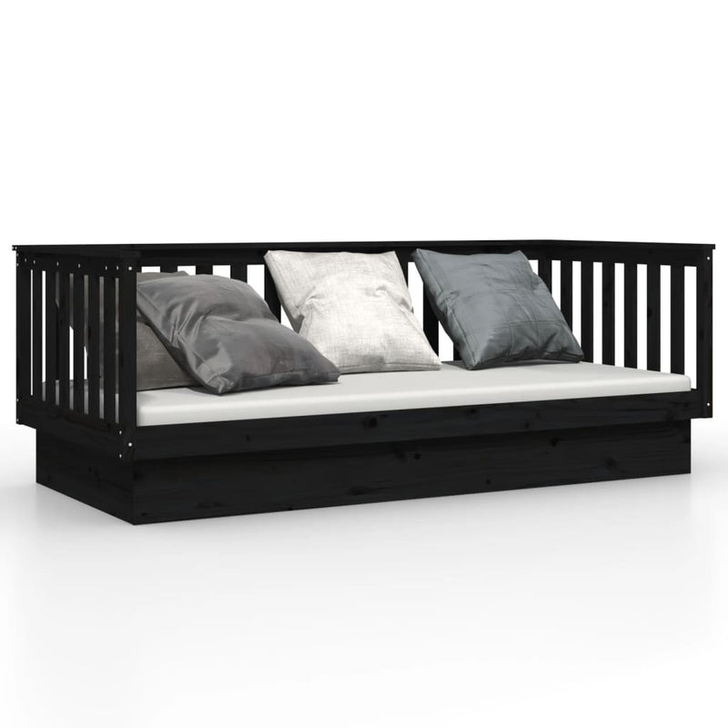 Day Bed without Mattress Black 80x200 cm Solid Wood Pine