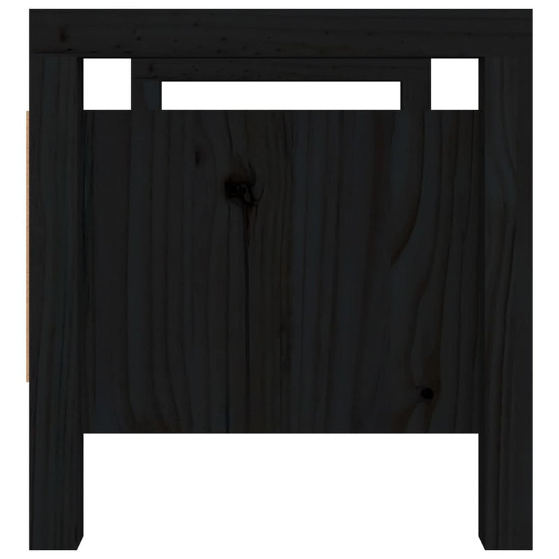 Hall Bench Black 80x40x43 cm Solid Wood Pine