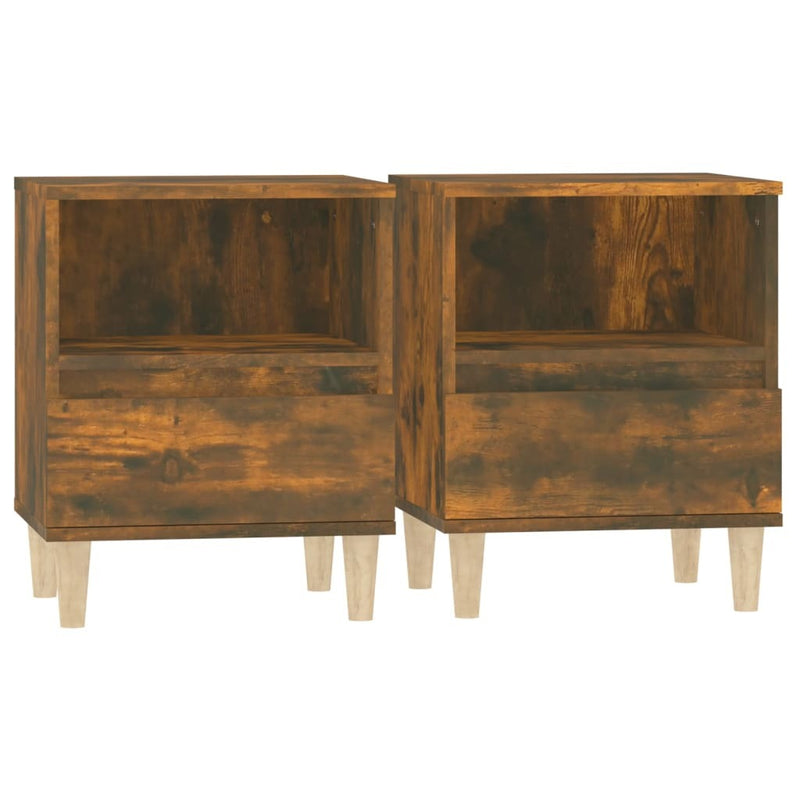 Bedside Cabinets 2 pcs Smoked Oak 40x35x50 cm