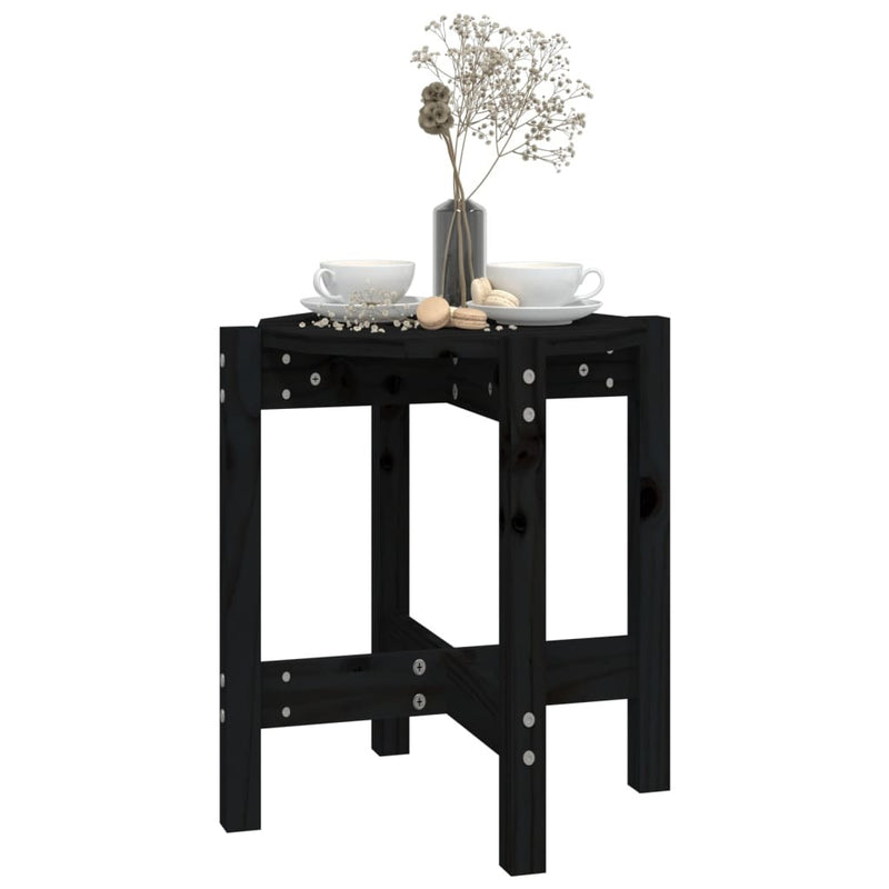 Coffee Table Black  42.5x45 cm Solid Wood Pine