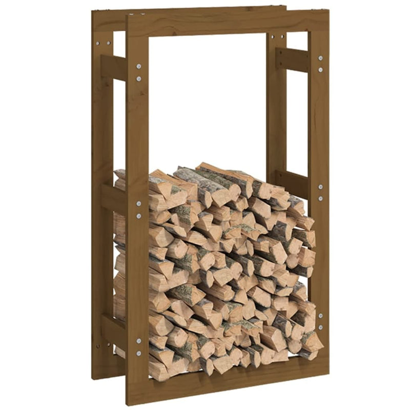 Firewood Rack Honey Brown 60x25x100 cm Solid Wood Pine