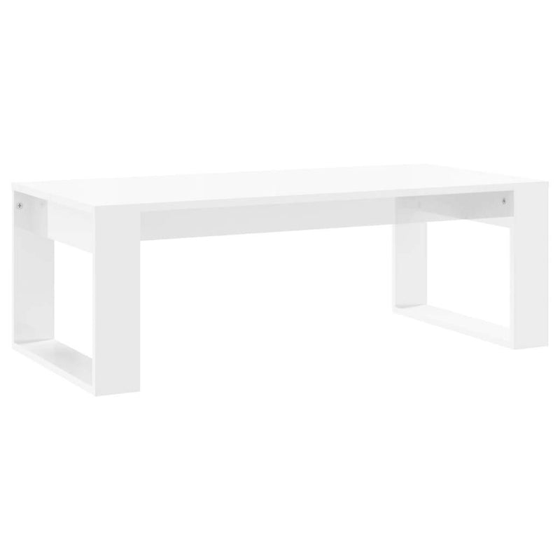 Coffee Table High Gloss White 102x50x35 cm Engineered Wood