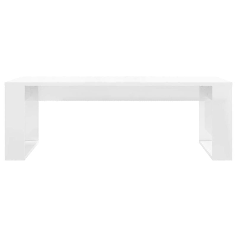 Coffee Table High Gloss White 102x50x35 cm Engineered Wood