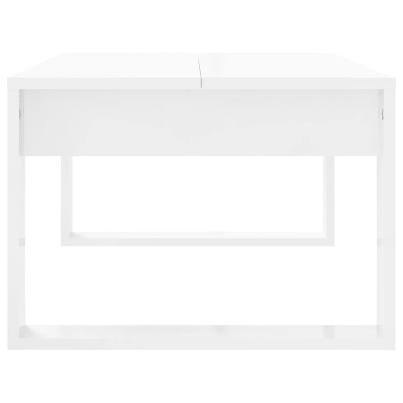 Coffee Table High Gloss White 102x50x35 cm Engineered Wood