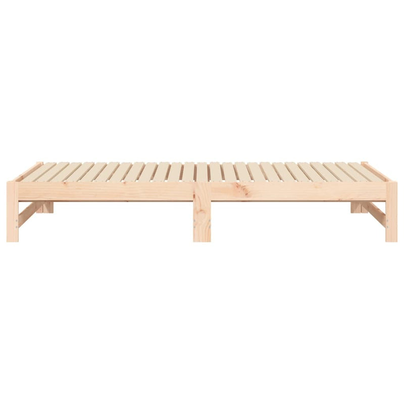 Pull-out Day Bed without Mattress 2x(75x190) cm Solid Wood Pine