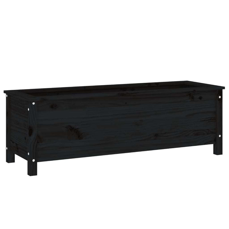 Garden Raised Bed Black 119.5x40x39 cm Solid Wood Pine