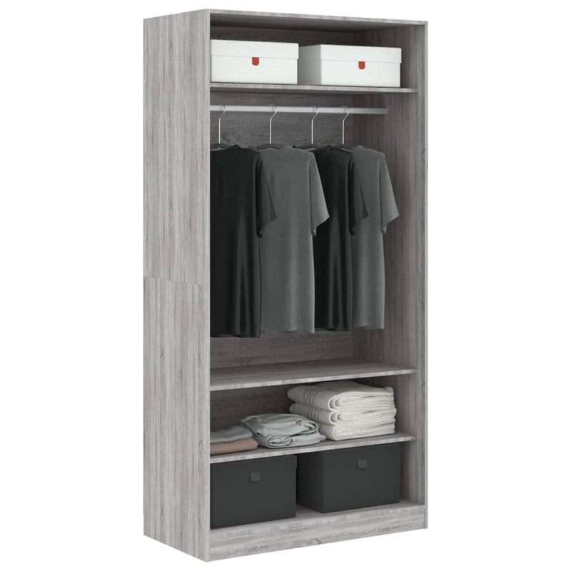 Wardrobe Grey Sonoma 100x50x200 cm Engineered Wood