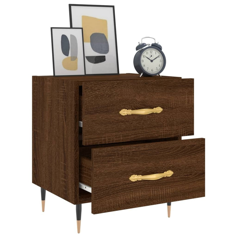 Bedside Cabinets 2 pcs Brown Oak 40x35x47.5 cm Engineered Wood