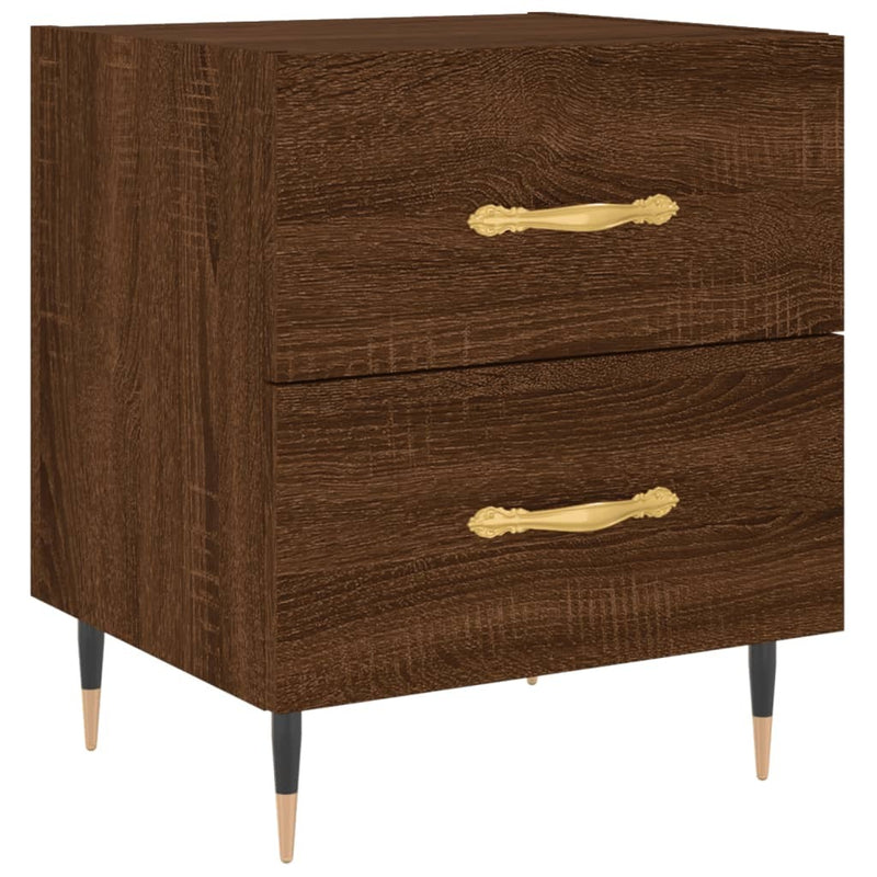 Bedside Cabinets 2 pcs Brown Oak 40x35x47.5 cm Engineered Wood