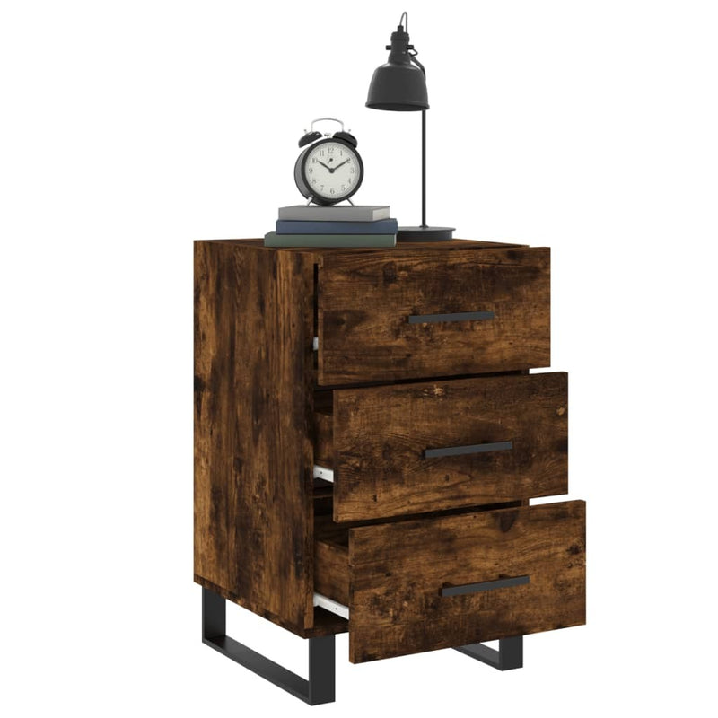 Bedside Cabinet Smoked Oak 40x40x66 cm Engineered Wood